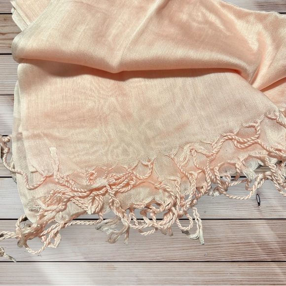 Peachy Pink Satin Scarf - Picture 3 of 12